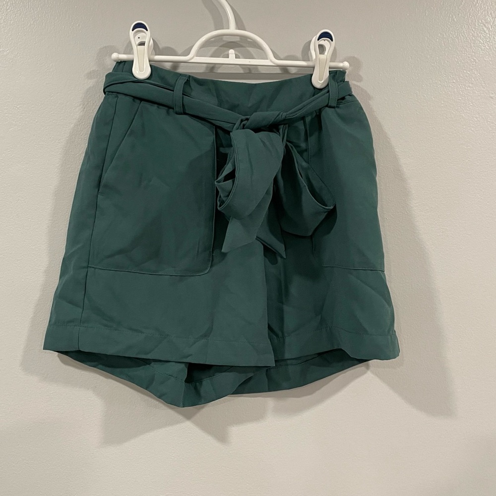 A New Day High Rise Teal Paper Bag Shorts XS